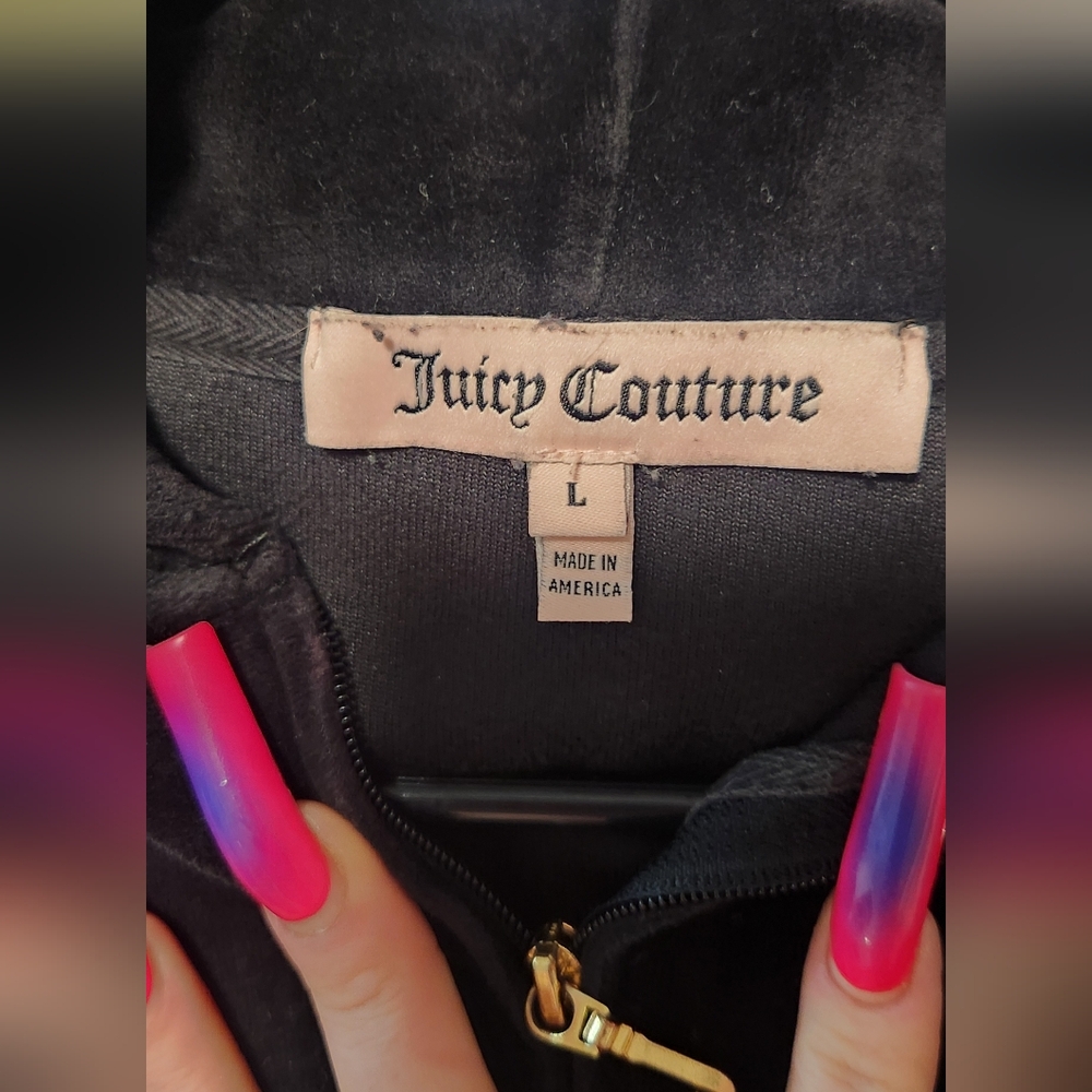 Authentic Vintage Juicy Couture Black Velour Jacket Size Large